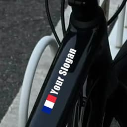 4PCS Custom Flag & Name Bicycle Stickers Waterproof High-quality for Bike Frame Top Tube Helmet Motorcycle and Skateboard Vinyl