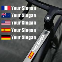 4PCS Custom Flag & Name Bicycle Stickers Waterproof High-quality for Bike Frame Top Tube Helmet Motorcycle and Skateboard Vinyl