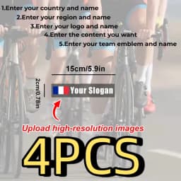 4PCS Custom Flag & Name Bicycle Stickers Waterproof High-quality for Bike Frame Top Tube Helmet Motorcycle and Skateboard Vinyl