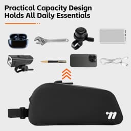 WEST BIKING Bicycle Top Tube Bag 1L TPU Hard Shell Waterproof Bike Front Frame Bag Cycling Tool Storage Bag Bike Accessories