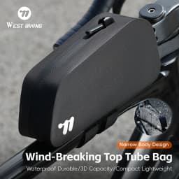 WEST BIKING Bicycle Top Tube Bag 1L TPU Hard Shell Waterproof Bike Front Frame Bag Cycling Tool Storage Bag Bike Accessories