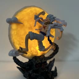 14cm One Piece Anime Figure 5 Gear Luffy Flying To The Moon With Moon Light Action Figure PVC Decorations Collection Toys