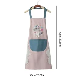 Hand-wiping Aprons For Women Rabbit Print Kitchen Cooking Apron Household Oil-proof Waterproof Apron Adult Waist Fashion Uniform