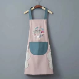 Hand-wiping Aprons For Women Rabbit Print Kitchen Cooking Apron Household Oil-proof Waterproof Apron Adult Waist Fashion Uniform