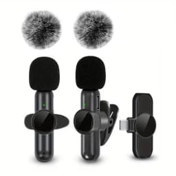 Wireless Lavalier Microphone With Windproof Cover Audio Video Recording Mini Mic For Android Mobile Phone Microphone
