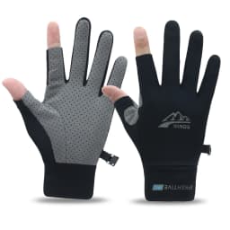 Men's Lightweight Summer Ice Silk Full-Finger Quick-Dry Touchscreen Sports Fishing Sun Protection Driving Cycling Gloves for Wom