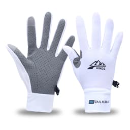 Men's Lightweight Summer Ice Silk Full-Finger Quick-Dry Touchscreen Sports Fishing Sun Protection Driving Cycling Gloves for Wom