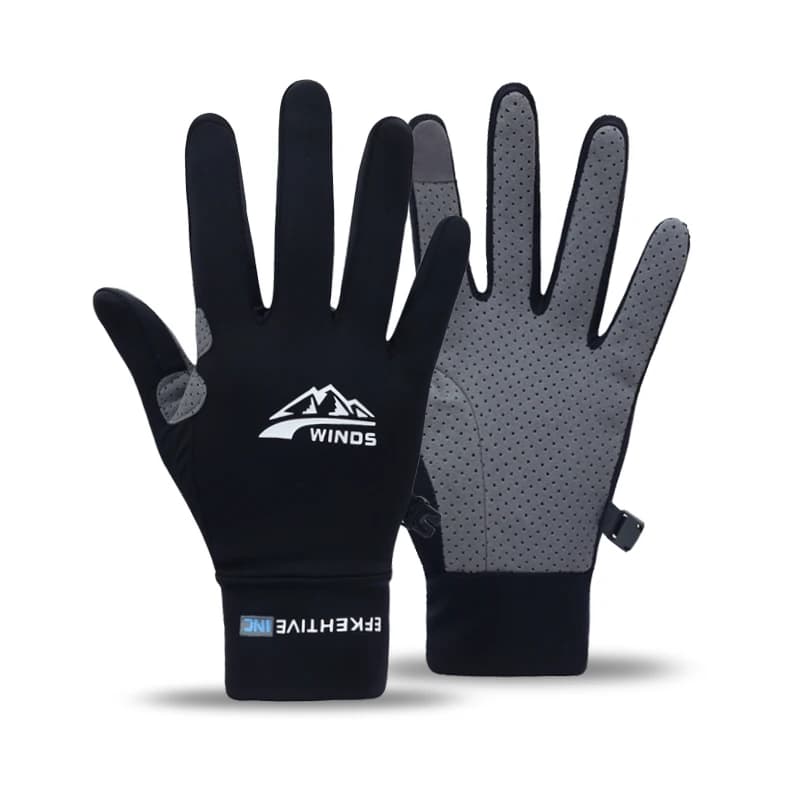 Men's Lightweight Summer Ice Silk Full-Finger Quick-Dry Touchscreen Sports Fishing Sun Protection Driving Cycling Gloves for Wom