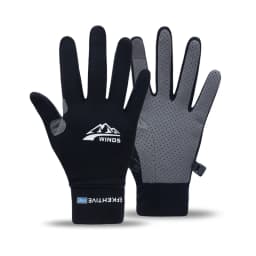 Men's Lightweight Summer Ice Silk Full-Finger Quick-Dry Touchscreen Sports Fishing Sun Protection Driving Cycling Gloves for Wom