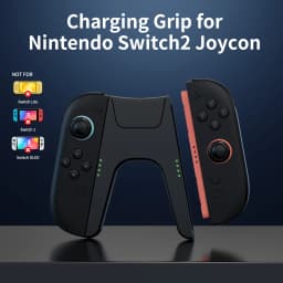 Charging Grip for Switch 2 Joy-Con Controller, Type-C Dual Charging Handle with LED Indicator Grip for Switch 2 Accessories
