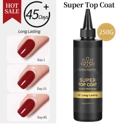 BORN PRETTY 250g Super Top Coat Gel Nail Polish Base Gel Matte Top Coat Jelly Gel Rubber Base Gel Soak Off Big Volume Varnish