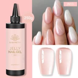BORN PRETTY 250g Super Top Coat Gel Nail Polish Base Gel Matte Top Coat Jelly Gel Rubber Base Gel Soak Off Big Volume Varnish