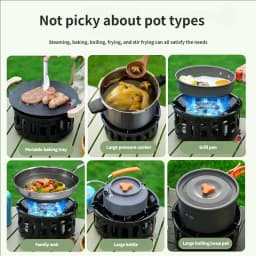 19800W High-Power Strong Fire 7-Core Camping Stove Portable Gas Burner Windproof Electronic Ignition Camping Equipment