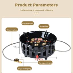 19800W High-Power Strong Fire 7-Core Camping Stove Portable Gas Burner Windproof Electronic Ignition Camping Equipment