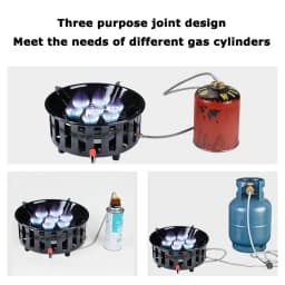 19800W High-Power Strong Fire 7-Core Camping Stove Portable Gas Burner Windproof Electronic Ignition Camping Equipment