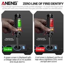 12V-300V AC Voltage Sensing Digital Tester Pen ANENG B16 Word Screwdriver Non-Contact NCV Voltage Sound and Light Alarm Detector