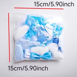 40 Pieces of Lace Handmade Material Kit, Lace Plush Bunny Ears, Angel Wings Accessories, Clothing Accessories, Heart and Star Set