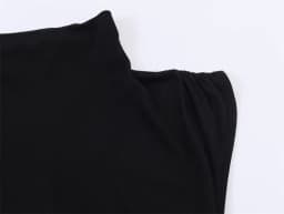 Women's Top 2026 Spring New Style Black Short-Sleeve High-Neck Asymmetrical Pleated Decorative Top Elegant and Stylish Personal