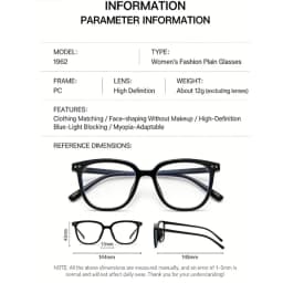 Korean Style Fashion Eyeglass Frames, Anti-Blue Light, Face Slimming Design, High-Value No-Makeup Look for Women