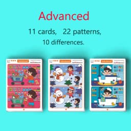 Children's Educational Games, Focus and Observation Training, Spot the Difference, from Hyperactivity to Concentration, Educational Game Cards, Can Be Wiped Off and Reused, Suitable for Holiday Gifts