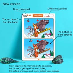 Children's Educational Games, Focus and Observation Training, Spot the Difference, from Hyperactivity to Concentration, Educational Game Cards, Can Be Wiped Off and Reused, Suitable for Holiday Gifts