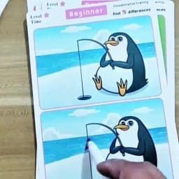Children's Educational Games, Focus and Observation Training, Spot the Difference, from Hyperactivity to Concentration, Educational Game Cards, Can Be Wiped Off and Reused, Suitable for Holiday Gifts