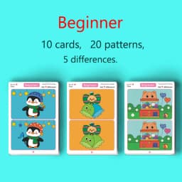 Children's Educational Games, Focus and Observation Training, Spot the Difference, from Hyperactivity to Concentration, Educational Game Cards, Can Be Wiped Off and Reused, Suitable for Holiday Gifts