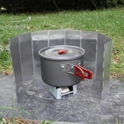 8 Plates / 10 Plates Aluminum Alloy Stove Windscreen Ultralight Foldable Stove Windshield Camping Stove Gas Stove Wind Shield