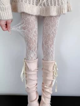 Sexy Floral Fishnets Long Socks Sheer Jacquard Lace Thin Pantyhose Japanese Style Sweet Purple/Pink Lolita JK Fishnet Stockings