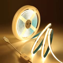 5V USB COB LED Strip Light Touch Dimmer Flexible Light Tape Waterproof 320LEDs/m for Room Cabinet Mirror DIY Ambient Backlight