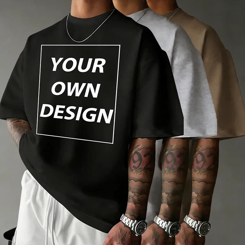 Personalized Custom Print Summer Cotton Comfy T-Shirt Basics Fashion Short Sleeve Street Sport Tee Shirts Loose Breathable Top