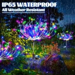 Outdoor LED Solar Firework Lights Waterproof Garden Stake Fairy Lights for Pathway Yard Balcony Lawn Patio