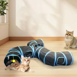 New Design Extended Black Three-Way Cat Tunnel Toy, New Shaped Faucet Pet Passage Cat Toy, Rolling Dragon Toy