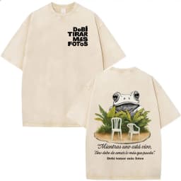Rapper Bad Bunny Vintage Washed T Shirts Debi Tirar Mas Fotos DTMF T-shirts Men's Clothing Fashion High Quality T-shirt Couples