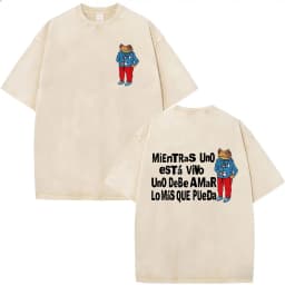 Rapper Bad Bunny Vintage Washed T Shirts Debi Tirar Mas Fotos DTMF T-shirts Men's Clothing Fashion High Quality T-shirt Couples