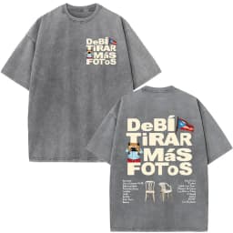 Rapper Bad Bunny Vintage Washed T Shirts Debi Tirar Mas Fotos DTMF T-shirts Men's Clothing Fashion High Quality T-shirt Couples