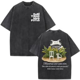 Rapper Bad Bunny Vintage Washed T Shirts Debi Tirar Mas Fotos DTMF T-shirts Men's Clothing Fashion High Quality T-shirt Couples