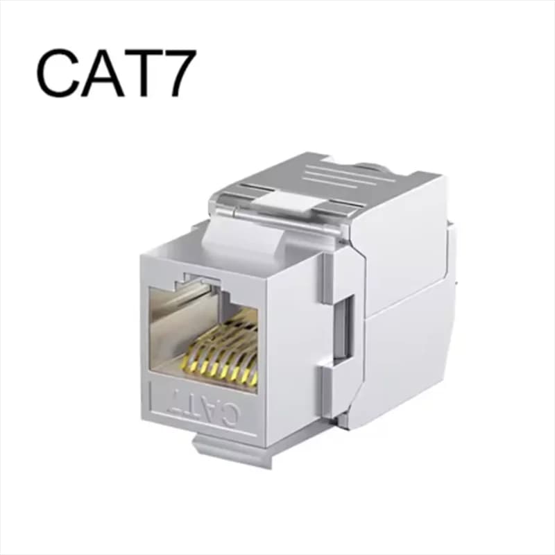 Cat6a Cat7 Keystone Jack Cat7 RJ45 STP Tool-Less Type Zinc Alloy Module Jacks Adapter Coupler for 22 to 26 AWG