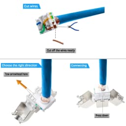 Cat6a Cat7 Keystone Jack Cat7 RJ45 STP Tool-Less Type Zinc Alloy Module Jacks Adapter Coupler for 22 to 26 AWG