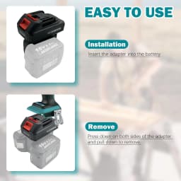 2 in 1 Battery Adapter for Makita 18V Batteries Work for Makita Impact Drill Wrench Screwdrivers(No battery,No Tools)