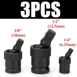 Air Cannon Pneumatic Universal Joint-Socket Swivel Set 360 degree Rotary Joint Electric Wrench Socket Extension Set 1/2" 3/8" 1/