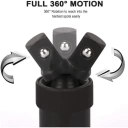 Air Cannon Pneumatic Universal Joint-Socket Swivel Set 360 degree Rotary Joint Electric Wrench Socket Extension Set 1/2" 3/8" 1/
