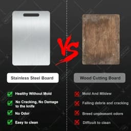 WXCOO Chopping Board Stainless Steel Double Sided Thickened Kneading Dough Board Kitchen Household Fruit Cutting Block
