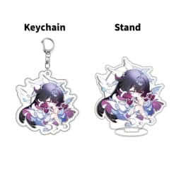 Game Genshin Columbina Hyposelenia Damselette Acrylic Keychain Backpack Pendant and Figure Stand Model Plate Desktop Decor Gift