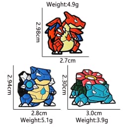 New Creative Anime Isekai Monster Charizard Brooch Badge Blastoise Venusaur Enamel Lapel Pins For Collectors