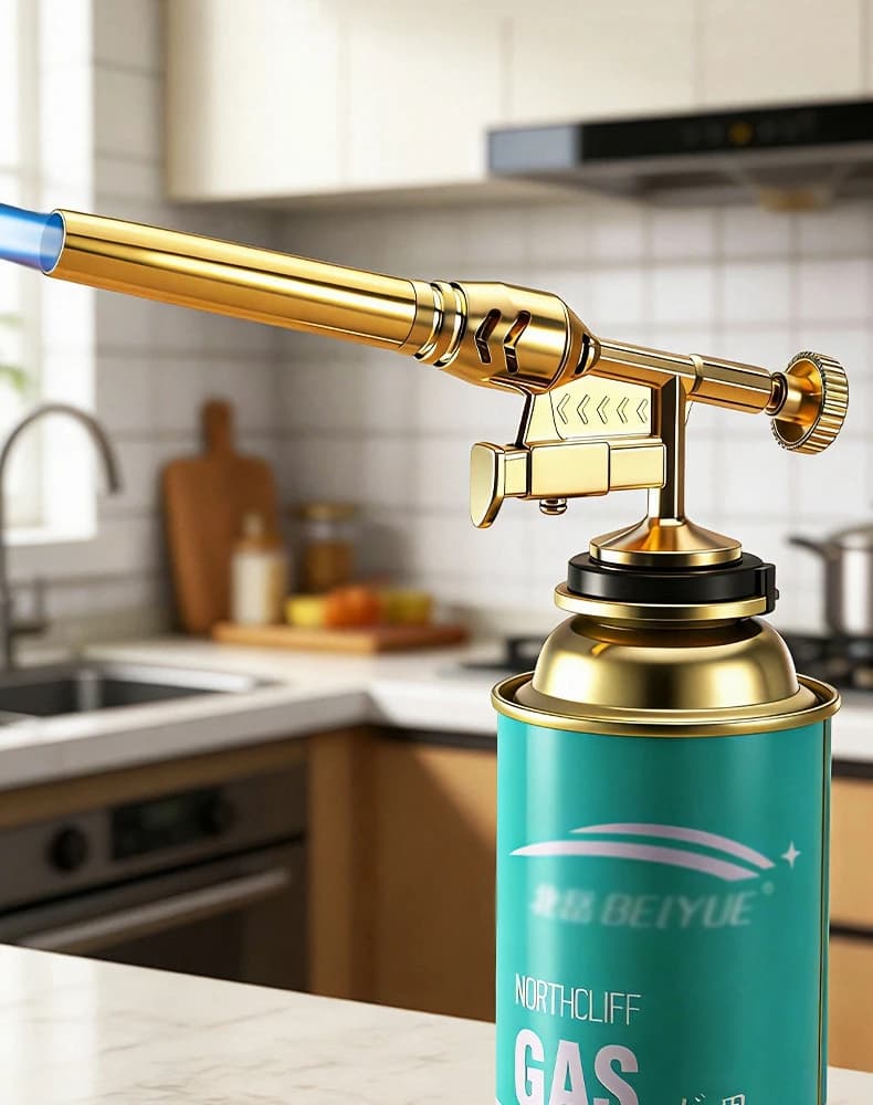 Portable Gold Copper Gas Welding Torch High Temperature Flame BBQ Cooking Brazing Tool for Outdoor Heating And Metal Joining