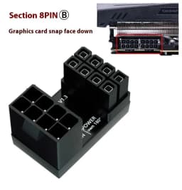 LDPCSJ 180° Rotating Elbow PCI-E Graphics Card Power Supply Adapter Connector GPU PSU Steering 6Pin 8Pin Wiring Artifact