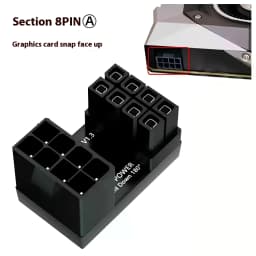 LDPCSJ 180° Rotating Elbow PCI-E Graphics Card Power Supply Adapter Connector GPU PSU Steering 6Pin 8Pin Wiring Artifact