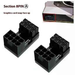 LDPCSJ 180° Rotating Elbow PCI-E Graphics Card Power Supply Adapter Connector GPU PSU Steering 6Pin 8Pin Wiring Artifact