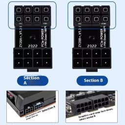 LDPCSJ 180° Rotating Elbow PCI-E Graphics Card Power Supply Adapter Connector GPU PSU Steering 6Pin 8Pin Wiring Artifact